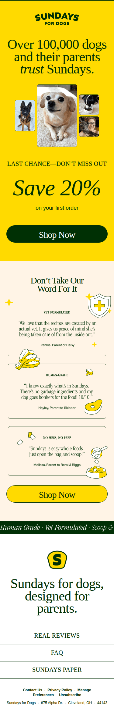 Sundays gets tails wagging, but don't take our word for it.