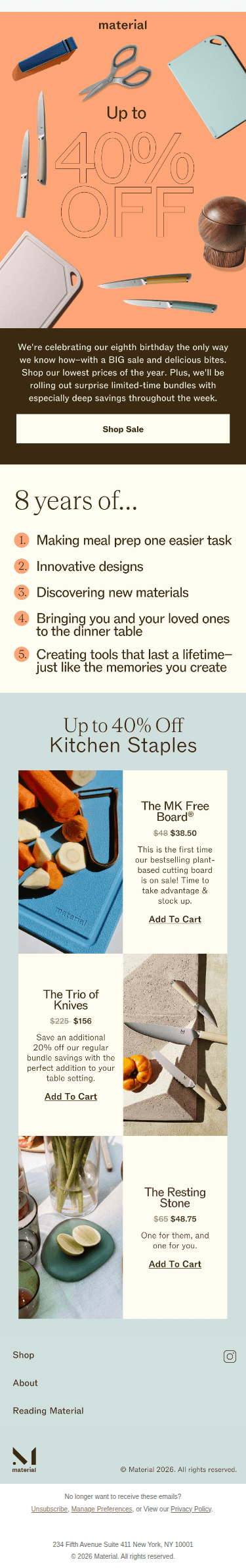 Up to 40% off starts now!