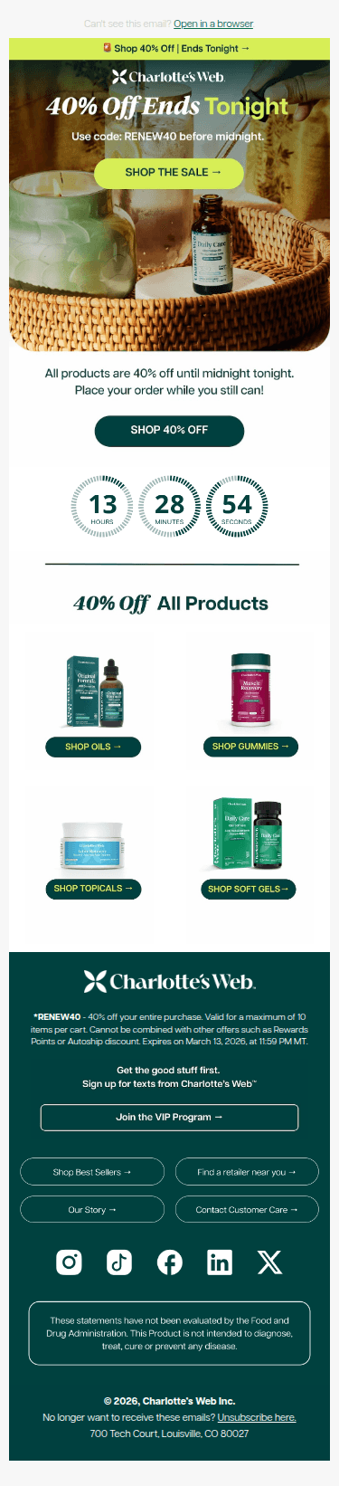 ⏳ Last Day to Save 40% On ALL Products!