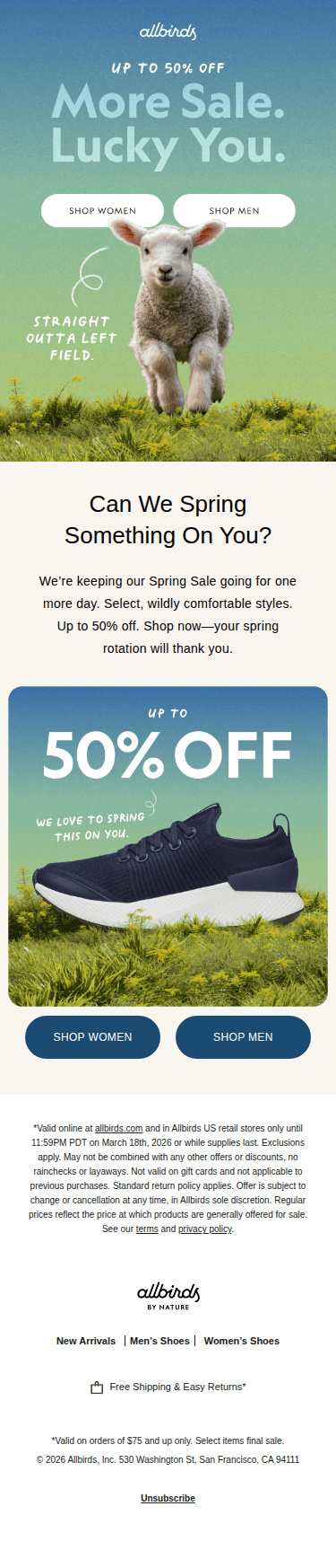 We’re Baaaack—Spring Sale Extended. 🐑