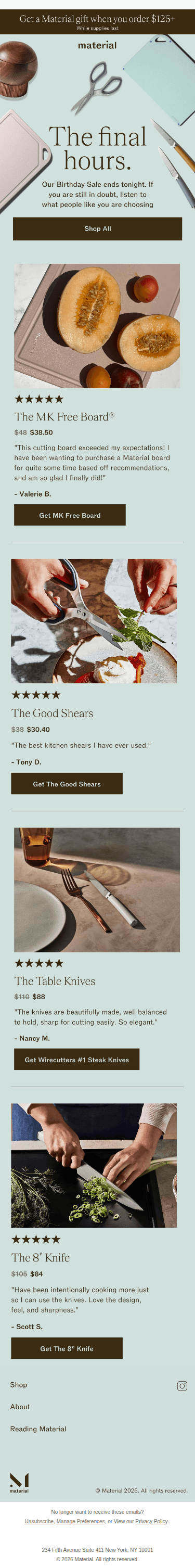 Final hours of the Birthday Sale