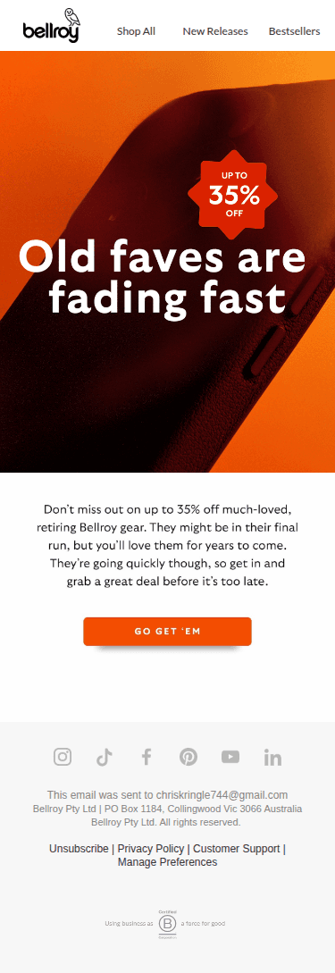 Don’t miss out on up to 35% off