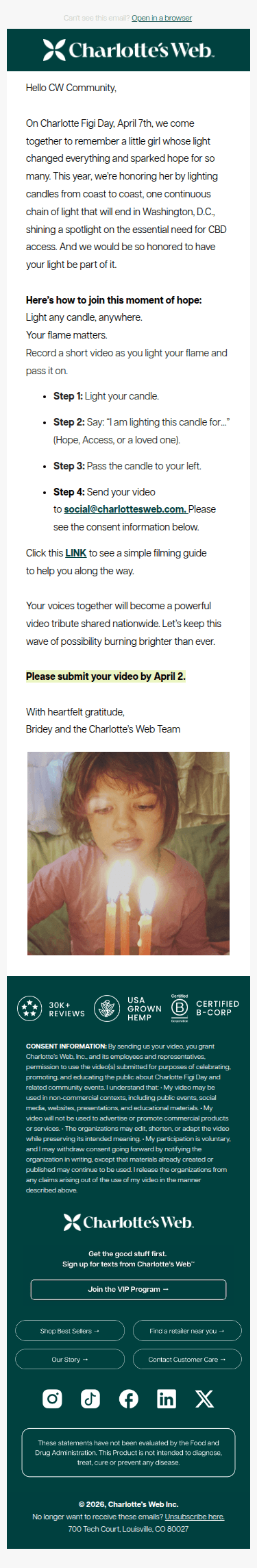 💜 Be Part of Our Charlotte Figi Day Candle Lighting Relay