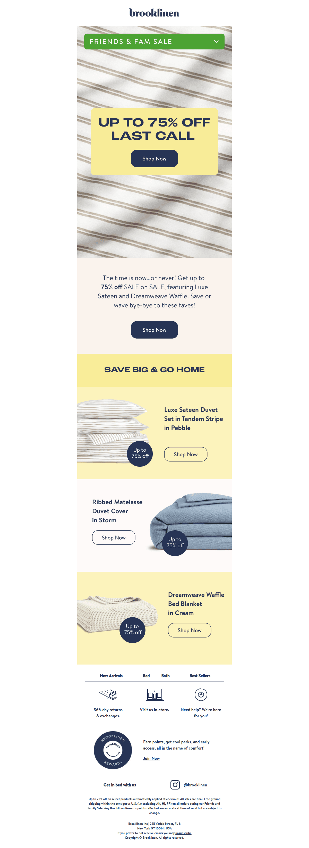 Last Call for Up to 75% Off — desktop view