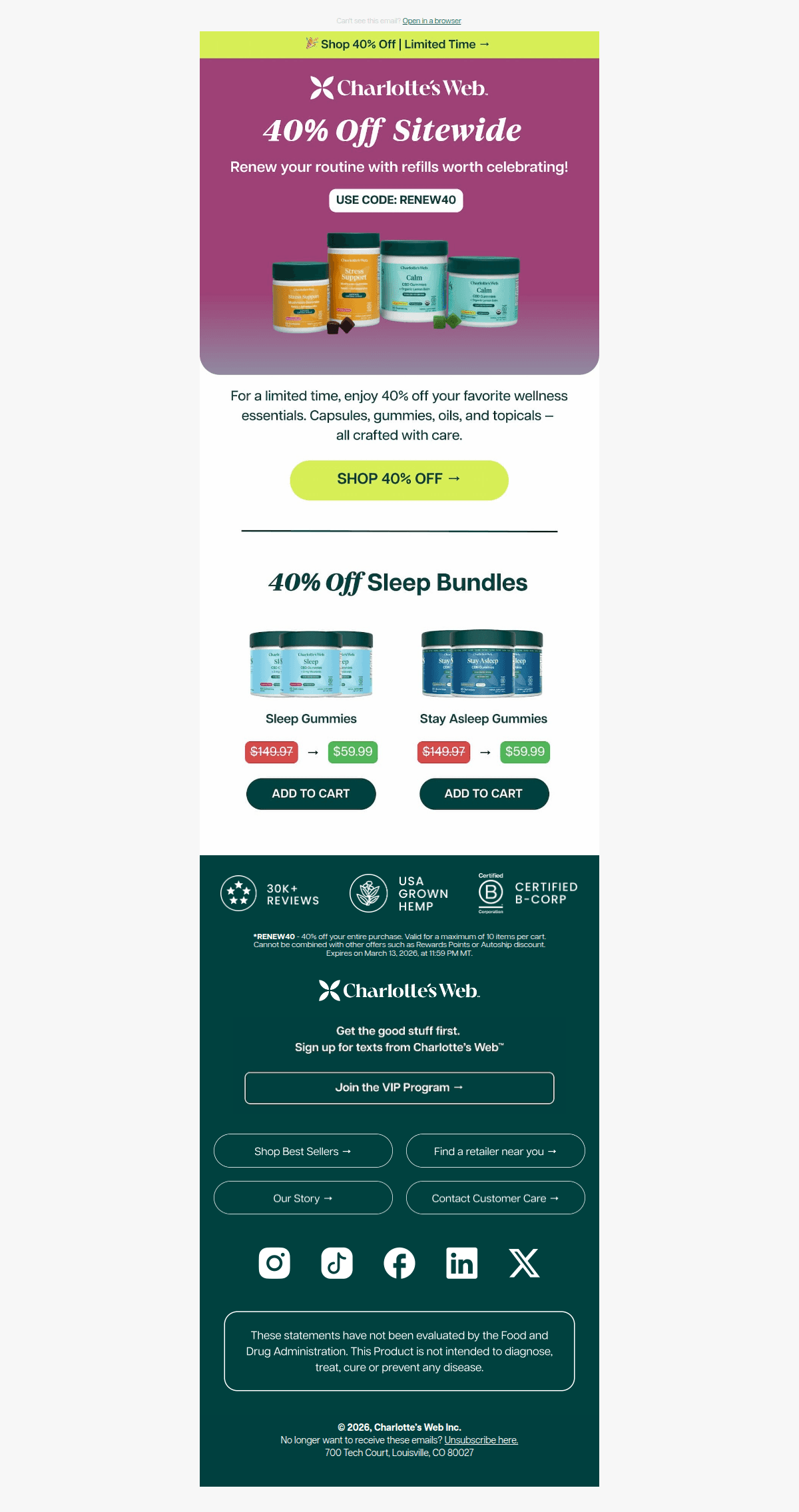 40% Off Sitewide — Your Wellness Favorites, For Less — desktop view