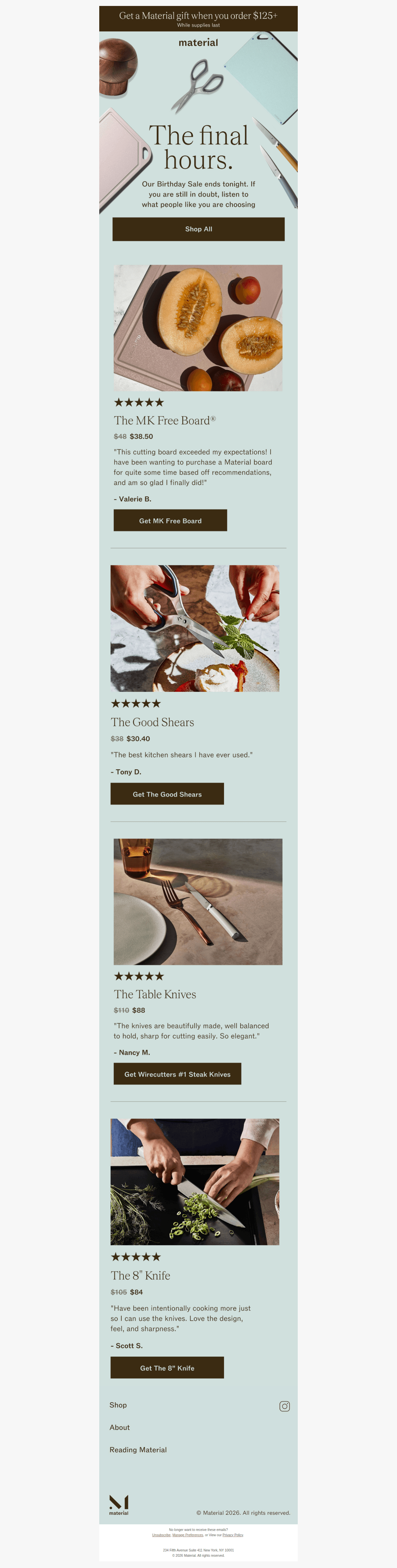 Final hours of the Birthday Sale — desktop view