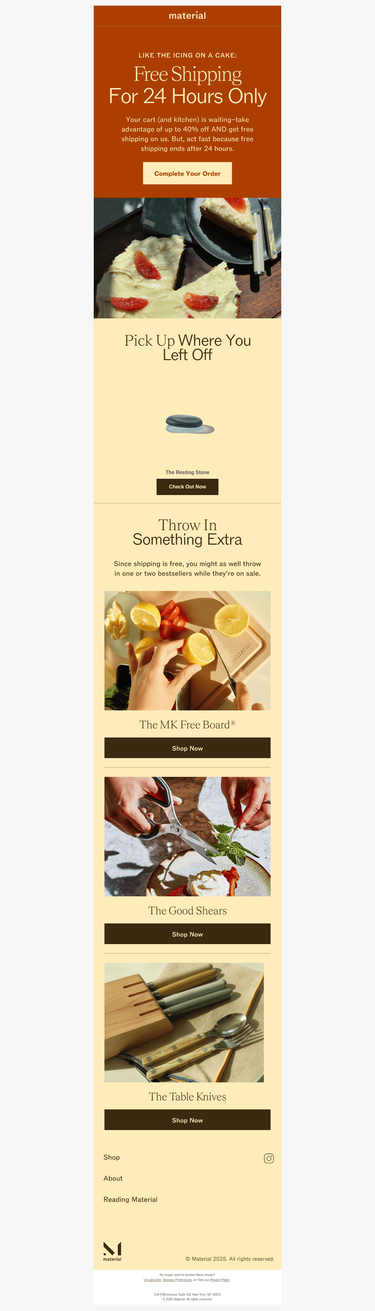 FREE Shipping for 24 Hours Only — desktop view