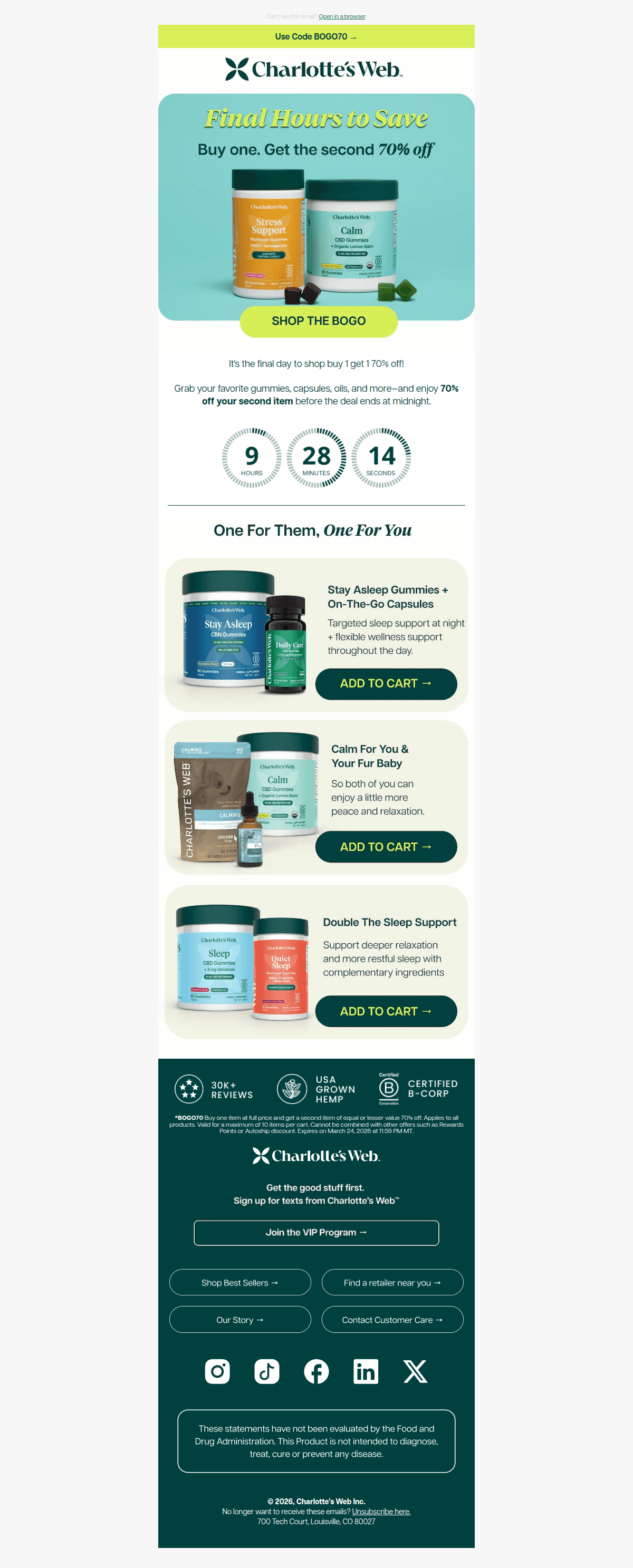 📢 Last Call to BOGO70 – Ends Tonight! — desktop view