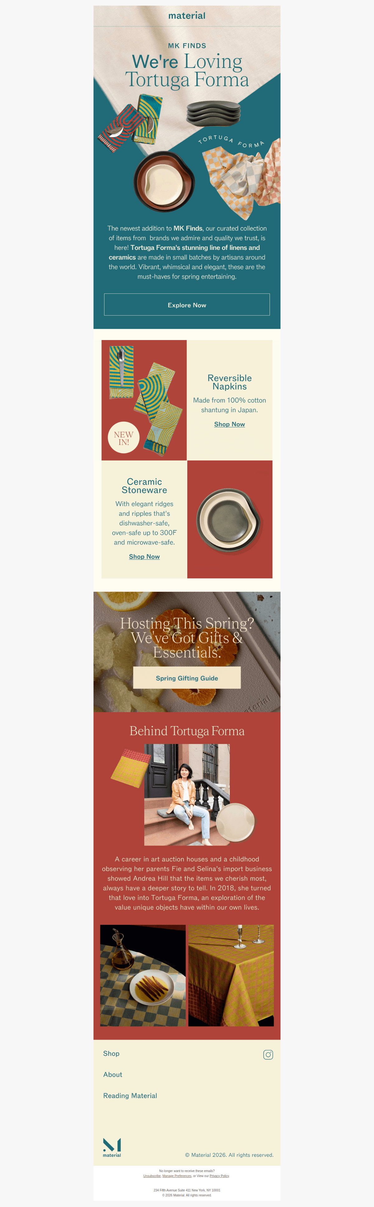 NEW: Spring Linens and Ceramics — desktop view